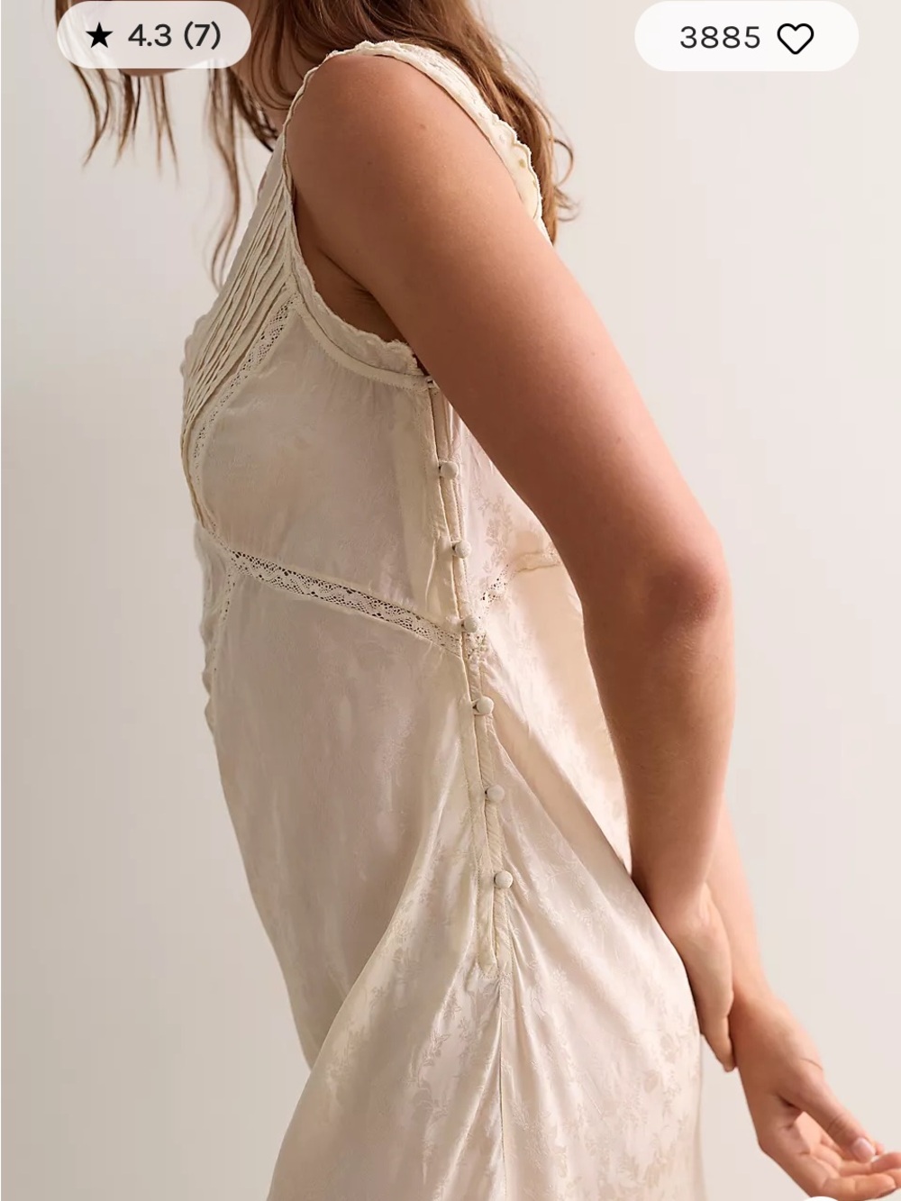 NWOT Intimately “Me With You” Ivory slip Dress - Picture 2 of 12